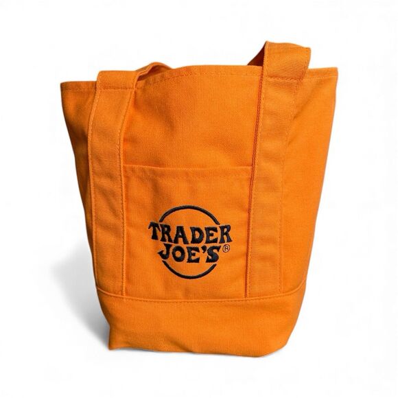 Trader Joe's Handbags - Trader Joe's Limited Mini Halloween Orange Canvas Tote Bag‎ NWOT